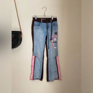 Pepe Jeans London Brown & Denim Graphic Jeans, Size 8
